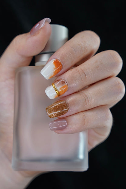 Autumn Hues with Marble and Metallic Accents