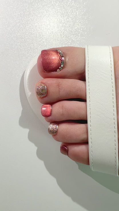 handmade press-on nails for toe